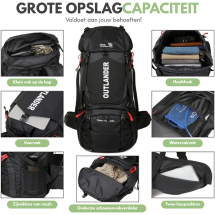 60L Waterproof Hiking Backpack – Ergonomic, Lightweight, and Spacious