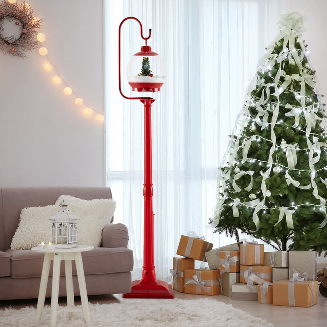 Christmas Lamp Post with Decorative Lantern – 68" LED Light-Up Holiday Decoration for Indoor & Outdoor Use