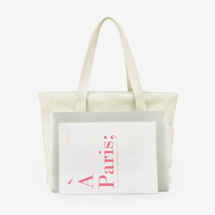 Black Tote Bag with Yoga Mat Holder – Water-Resistant & Laptop Compartment – Perfect for Gym, Work, or Beach