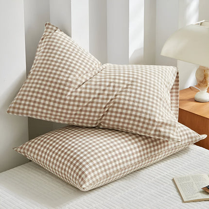 Plaid Checkered Cotton Pillowcase Set – Soft & Breathable Decorative Cushions in Multiple Colors for Bedroom & Living Room