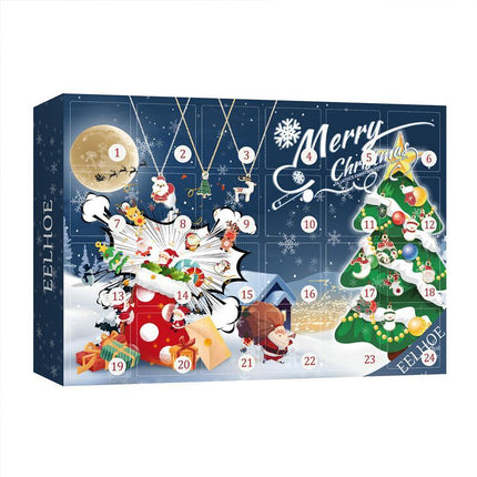 Christmas Advent Calendar with 24 Mini Ornaments – Festive Countdown Decoration for Tree & Home