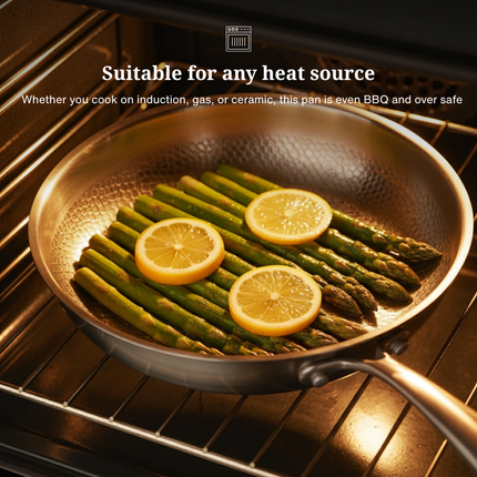 Titanium Cooking & Cutting Set – Hammered Pan & Cutting Board | Durable, Safe & Stylish Cookware