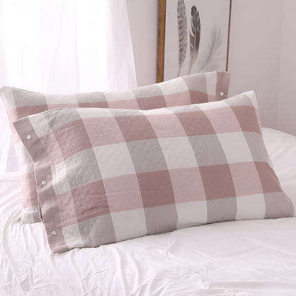Soft Cotton Plaid Cushion Cover – Classic Checkered Throw Pillow Case for Sofa, Bed, or Lounge Chair