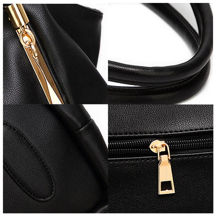 Trendy Vegan Leather Handbag – Elegant & Practical with Gold Details