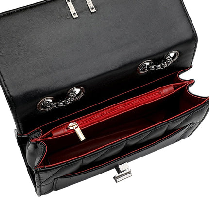 Luxury Quilted Shoulder Bag with Chain – Vegan Leather