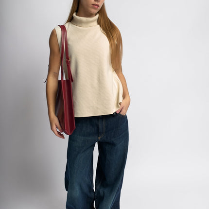 Minimalist Leather Shoulder Bag for Women – Spacious Black & Brown Elegance Handbag