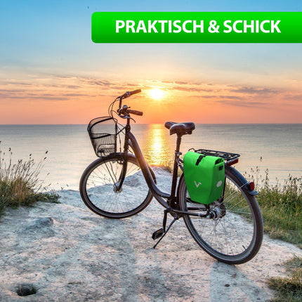 Waterproof Bike Pannier Bag – Durable Roll-Top Commuter & Touring Rack Bag with Reflective Accents