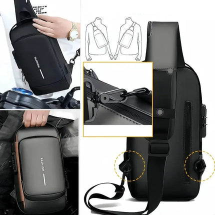 Anti-Theft Crossbody Bag – Waterproof, USB Charging Port & Modern Design
