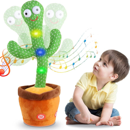 Dancing Cactus Plush Toy – Interactive Talking, Singing & Dancing Toy for Kids – Glowing LED Lights & Mimic Voice Function
