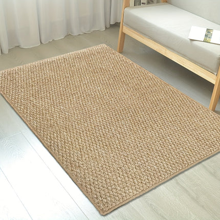 Jute-Look Door Mat – Soft, Absorbent, Non-Slip, Machine Washable – Ideal for Indoor & Outdoor Entryways, Hallways, and Patios
