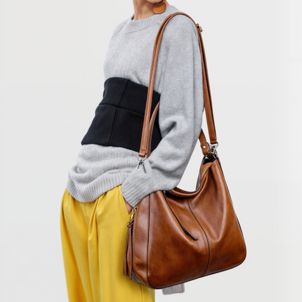 Ersilia Luxe Women's Leather Tote – Spacious, Stylish & Durable Handbag for Work & Everyday Use