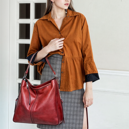 Ersilia Luxe Women's Leather Tote – Spacious, Stylish & Durable Handbag for Work & Everyday Use