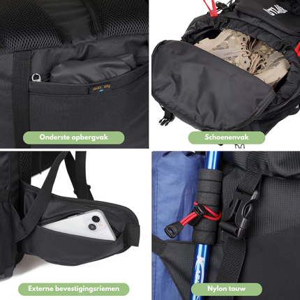 60L Waterproof Hiking Backpack – Ergonomic, Lightweight, and Spacious