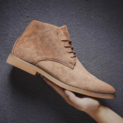 Men's Suede Desert Boots with Laces – Classic Chukka Style for Fall & Winter