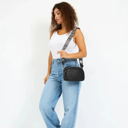 Trendy Women's Crossbody Bag with Wide Strap & Mini Pouch – Stylish & Practical for Daily Use