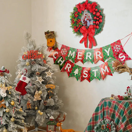 Modern Christmas Wreath 12" – Elegant Holiday Door & Home Decoration