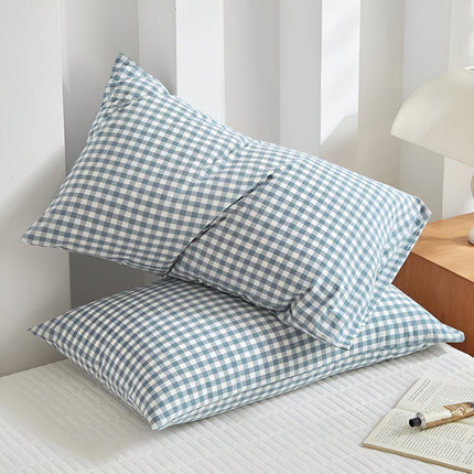 Plaid Checkered Cotton Pillowcase Set – Soft & Breathable Decorative Cushions in Multiple Colors for Bedroom & Living Room