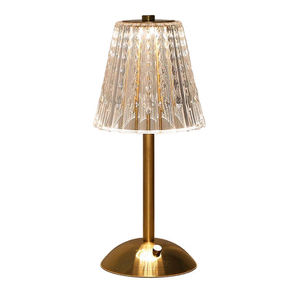 Gold Crystal Table Lamp – Elegant Sparkling Accent Light for Bedroom or Living Room Décor