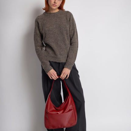 Minimalist Hobo Shoulder Bag – Vegan Leather