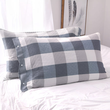 Soft Cotton Plaid Cushion Cover – Classic Checkered Throw Pillow Case for Sofa, Bed, or Lounge Chair