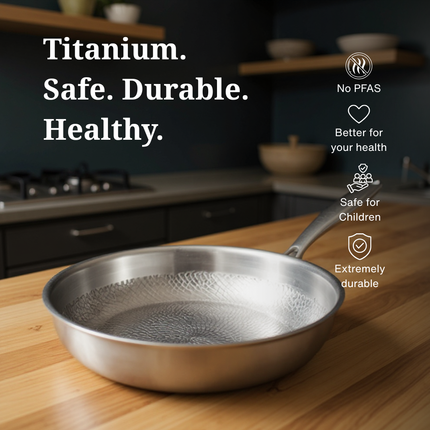 Titanium Hammered Cookware Set with Kitchen Utensils – Durable, Stylish & Safe Cookware
