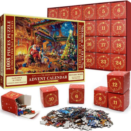 Christmas Puzzle Advent Calendar 2025 – 1008 Pieces | 24 Days of Holiday Fun