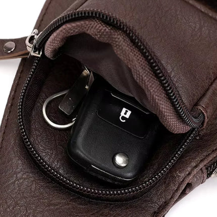 Men’s Crossbody Shoulder Bag – Leather Sling Bag with Multiple Compartments