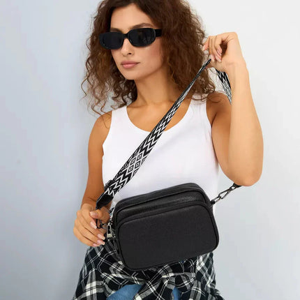 Trendy Women's Crossbody Bag with Wide Strap & Mini Pouch – Stylish & Practical for Daily Use