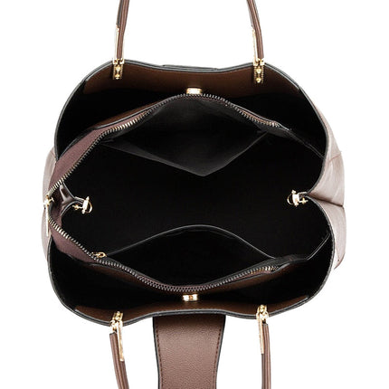 Elegant Handbag – Vegan Leather with Gold Details
