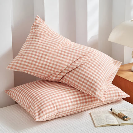 Plaid Checkered Cotton Pillowcase Set – Soft & Breathable Decorative Cushions in Multiple Colors for Bedroom & Living Room