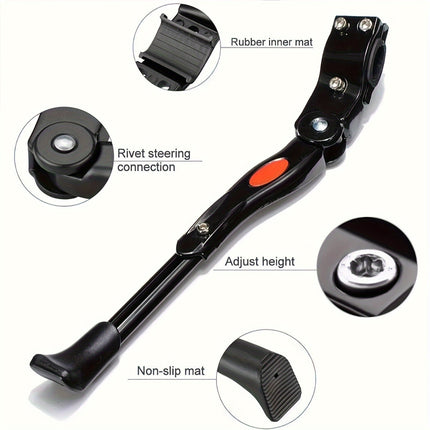 Adjustable Aluminum Bike Kickstand – Universal Side Stand for 12" to 29" Bicycles