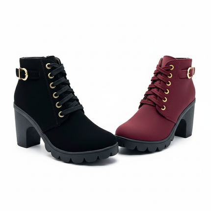 Women's Block Heel Ankle Boots – Elegant & Comfortable Fall/Winter Footwear