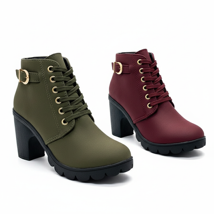 Women's Block Heel Ankle Boots – Elegant & Comfortable Fall/Winter Footwear