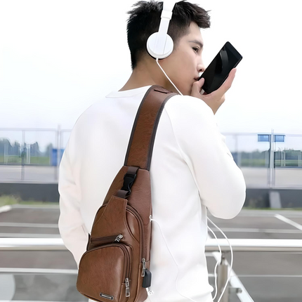 Anti-Theft Crossbody Bag for Men with USB Charging Port – Stylish & Secure Urban Sling
