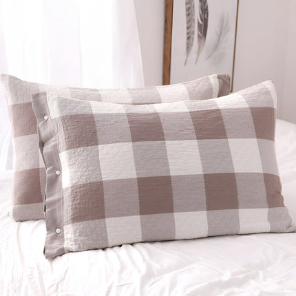 Soft Cotton Plaid Cushion Cover – Classic Checkered Throw Pillow Case for Sofa, Bed, or Lounge Chair