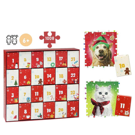 Dog & Cat Puzzle Advent Calendar – 24-Day Christmas Countdown with Adorable Pet Jigsaw