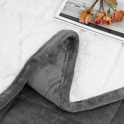 Soft & Cozy Sherpa Fleece Blanket – Double-Layered Grey Throw for Winter Warmth