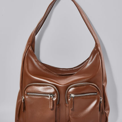 Modern Shoulder Bag with Front Pockets – Vegan Leather
