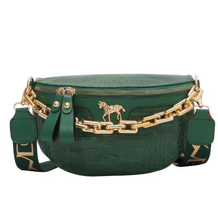Luxe Crossbody Belt Bag with Gold Chain – Stylish & Versatile
