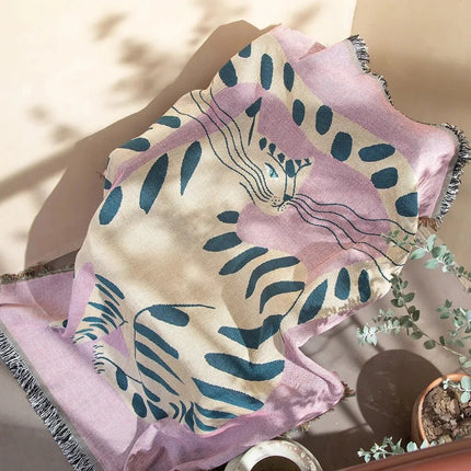 Abstract Woven Wall Tapestry Blanket – Modern Boho Home Decor Accent for Living Room & Bedroom