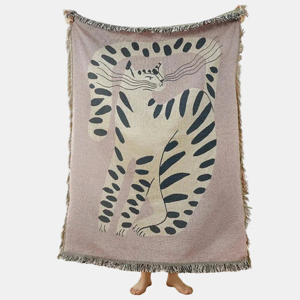 Abstract Woven Wall Tapestry Blanket – Modern Boho Home Decor Accent for Living Room & Bedroom