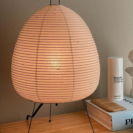 Lumi Biegung Japanese Washi Paper Table Lamp 12" – Soft Warm LED Light for Cozy Home Ambiance