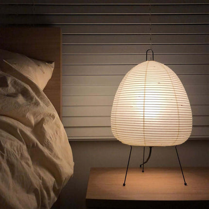 Lumi Biegung Japanese Washi Paper Table Lamp 12" – Soft Warm LED Light for Cozy Home Ambiance