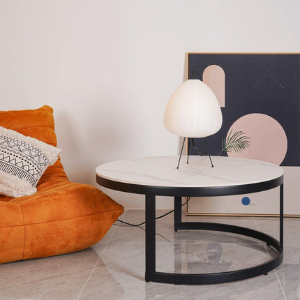 Lumi Biegung Japanese Washi Paper Table Lamp 12" – Soft Warm LED Light for Cozy Home Ambiance