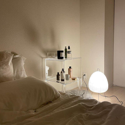 Lumi Biegung Japanese Washi Paper Table Lamp 12" – Soft Warm LED Light for Cozy Home Ambiance