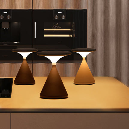 Wireless Hourglass LED Table Lamp – Modern USB-Rechargeable Ambient Light for Bedroom & Living Room