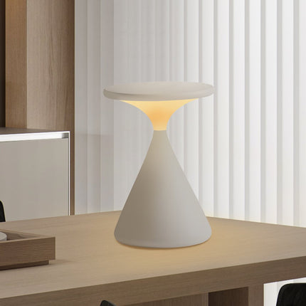 Wireless Hourglass LED Table Lamp – Modern USB-Rechargeable Ambient Light for Bedroom & Living Room