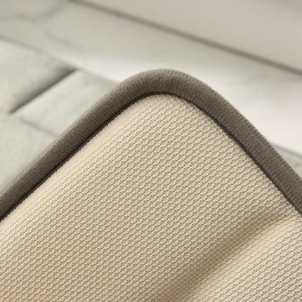 Non-Slip Bathroom Mat Beige Tile Pattern – Quick-Dry Absorbent Bath Rug for Shower & Tub