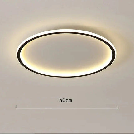 Minimalist Round Halo LED Ceiling Light – Modern Scandinavian Flush Mount for Warm Ambient Lighting