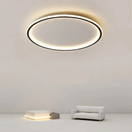 Minimalist Round Halo LED Ceiling Light – Modern Scandinavian Flush Mount for Warm Ambient Lighting